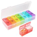 Pasking Pill Box Organiser Case - Weekly Pill Box Holder 7 Day 2 Times A Day Travel Medication Reminder Vitamin Container Holding Plenty of Medicines and Supplements (Small)