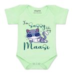 ARVESA I Am Sassy Like My Bua R-937 Green 0-3 Months Romper for Baby Boy & Girl dress