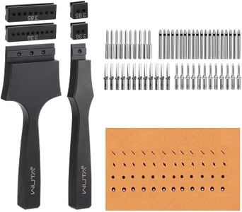 WUTA Removable Leather Hole Punch,Versatile Leather Stitching Punch,Leather Hole Punch Tool Set,Leather Stitch Punch for Leather Stitching Punch Craft DIY(3.38mm+3.85mm Set)
