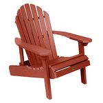 Highwood Hamilton Folding and Reclining Adirondack Chair, Adult Size, Rustic Red