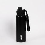 The Plated Project | Epic Sipster | Insulated Water Bottle for Kids School | 800 ml hot and Cold Water Bottle for Adults | Spill-Proof spout | Black Stainless Steel Water Bottle for School