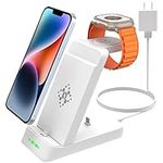 3 in 1 Charging Station for Apple Multiple Devices, Charger Station Dock for iPhone 14/13/12/11/X/8/Airpods, Desk Wireless Charger Stand for Watch Ultra/8/7/6/SE/5/4/3/2(White)