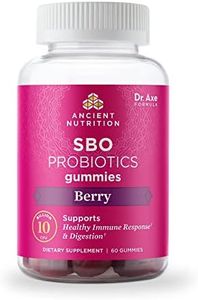Ancient Nutrition Probiotics, SBO Probiotics Berry Gummies 10 Billion CFUs*/Serving, Healthy Digestive and Immune Response Support, Gluten Free, Reduces Occasional Bloating, 60 Count