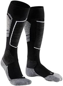FALKE Men's SK4 Ski Sock-Light Cushioning-Warming-20% Wool, Black (Black-Mix 3010), US 12.5-13.5 (size: 46-48)