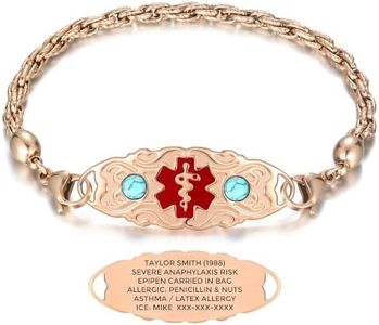 Divoti Custom Laser Engraved Med ID Brc,Steel Women丨RG-TU-A
