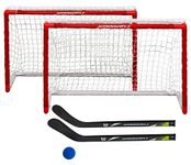 Winnwell Double Mini Hockey Set - Indoor & Outdoor Hockey Training Equipment - 2 Nets, 2 Sticks, 1 Eva Ball & Shooting Target