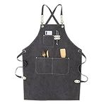 Aprons for women with pockets Stylist Apron for Arts and Crafts Kitchen Funny Waitress Aprons, Gray, 80*56cm