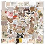 Vintage Stickers,120 Pcs Unique and full of beauty Retro stickers Pack, Waterproof Vinyl Stickers Decals, Aesthetic Stickers for Scrapbooking Water Bottle Cup Phone Laptop Luggage Bicycle etc