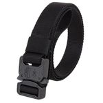 S-MAN Nylon Mens Belt 1" Wide Military Quick Release Metal Buckle Webbing Tactical Belts for Men Black