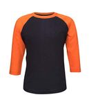 ILTEX Kids Baseball Raglan T-Shirt 3/4 Infant/Toddler/Youth (6 Years, Navy/Orange)