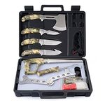 GVDV Hunting Knife Set - Deer Hunting Gear Butcher Knife Set, Portable Field Dressing Kit Butcher Game Processor Set, Hunting Knife for Men,14 Pieces