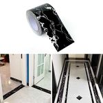 Lcxecnw Black Marble Paper,Self-Adhesive Marble Wallpaper,Border Sticker,Peel and Stick Glossy Marble Contact Paper,for Living Room,Kitchen,Bedroom,Restrooms