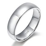 EAMTI 6mm 925 Sterling Silver Wedding Bands for Couples Classic Plain Ring Comfort Fit Size 12