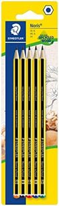 STAEDTLER 121-S BK5D Noris School Graphite Pencils - Assorted Degrees, 2B, B, HB, H, 2H (Pack of 5), Black