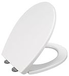 Soft Close Toilet Seat with Quick Release for Easy Cleaning Oval Toilet Seat Standard Size Toilet Seat Plastic Durable Loo Seat White Easy Installation with Adjustable Hinges and Two Fixings by AAN®