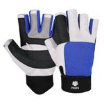 FitsT4 Sports Sailing Gloves 3/4 Finger and Grip Great for Sailing, Yachting, Paddling, Kayaking, Fishing, Dinghying Water Sports for Men and Women Blue M