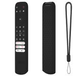 Oboe Silicone TV Remote Cover Compatible with TCL Tv Remote 2024 Model/TCL TV V6B Series QLED Remote Case with Lanyard (B-Black) [Remote NOT Included]