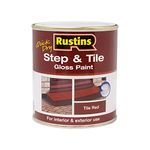 RUSTINS Quick Dry Step and Tile Paint, Red, 500 ml (Pack of 1)