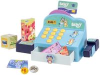 Bluey Cash Register. Press The Buttons to Hear Beeps, Sounds and Phrases from Bluey and Bingo, Use The Scanner to Scan Packages and Pretend to Run a Shop, Includes Toy Credit Card and Dollar Bucks!