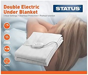 Status Double Electric Blanket | 70W 3 Heat Setting Electric Under Blanket | DEB1PKB