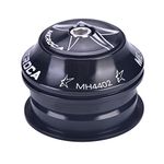 Aluminium Alloy Bearing Headset,Threadless Headset Bike, Mountain Bike Headset Aluminium Alloy Road bicycle Threadless Headset for 44mm Head Tube And 28.6mm Front fork(Black)