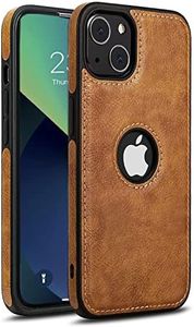 AIOVETEAB Funda Compatible con iPhone 13, Slim Premium PU Cuero Retro Business Antiarañazos Anti-Choques Case Funda de Piel Protectora para iPhone 13 (Marrón)