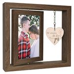 EYITUPC He Asked She Said Yes Picture Frame Display Two 4x6 Inch, Floating Newly Engaged Engagement Gifts for Couples, Bridal Shower Gifts Wedding Gifts with Gift Box