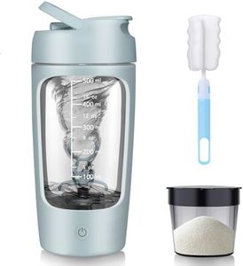 SOARFLY Shaker electrique proteine, 650ml shaker éléctrique rechargeable USB C, bouteille shaker de protéines sans BPA, shaker proteine faible volume sonore, bleu