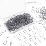 WILLBOND 300 Pieces Christmas Ornament Hooks Christmas Tree Hanger Xmas Ornament Hooks with Storage Box for Christmas Tree Decoration (Silver)