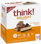 think! Delight Protein Bars, Gluten Free Snack - Chocolate Peanut Butter Pie, 12 Count (Packaging May Vary)