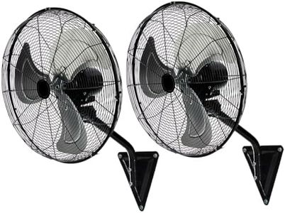 TMWINGS 20 Inch Wall Mount Fan, 2 Pack Heavy Duty Oscillating Wall-Mounted Fan with 6600 CFM, High Velocity 3 Speed Fans with Adjustable Tilting for Workshop, Garage, Patios, Industrial, Black