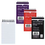 Merangue Mini Spiral Notebooks, Ruled Paper, Pocket Sized, Memo Pad, 5" x 3", 60 Sheets/120 Pages, Colors May Vary, 3 Pack