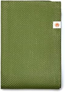 Premium Travel Yoga Mat - Non-Slip, Sustainable, Jute, Natural Rubber, Ethical Yoga Pilates Exercise Mat (Forest Green)