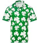 Royal & Awesome Shamrock Men's Golf Polo Shirt, St Patricks Day Golf Shirt - Small