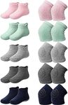 10 Pairs Baby Crawling Anti-Slip Knee Pads and Anti-Slip Baby Socks Set Unisex Toddler Knee Protectors Non Slip Ankle Socks