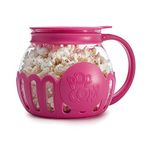 Ecolution Patented Micro-Pop Microwave Popcorn Popper, Temperature Safe Borosilicate Glass, Hot Pink