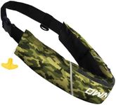 Owntop Inflatable Swim Vest for Adults, Low Profile Manual Inflate Belt Pack, Buoyancy Aids Swim Jacket Waist for Kayak, Fishing, Paddle Sports, Army Green
