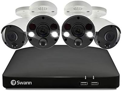 Swann Professional NVR Security System with 2TB HDD, 4 Camera 8 Channel, PoE, 4K UHD, Face Recognition, Indoor Outdoor Wired CCTV, Colour Night Vision, Heat Motion Sensing, Spotlights, 887802B2FB