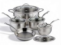 Meyer - Nouvelle Stainless Steel Cookware Set, Induction Compatible Pots and Pans Set for Everyday Cooking (10-Piece)