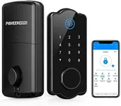 PIONEERWORKS Keyless Entry Door Lock 5 in 1, Smart Door Lock Deadbolt Fingerprint Touch/IC Card/Keypads/App/Keys, Auto-Lock, Locking History Reviews Black