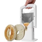 Bagel Slicer, Manual Precision Cutter with Safety Shield Non-Slip Handle,Non-Stick Household Blade Bread Toast Slicer,Bagel Cutter Stainless Steel,Portable Heavy-Duty Muffin Slicer for Kitchen