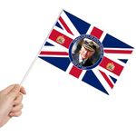 SHATCHI 10pcs PVC Hand Waving Union Jack King Charles III Coronation Mini Flags Royal Family Street Party Home Car Table Decorations