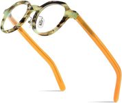 HEPIDEM Multicolor Acetate Glasses Frame Women Vintage Round Eyeglasses Men Optical Spectacles 9270, 9368 Yellow