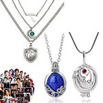 XHBTS 13 Set Replace Hope Mikaelson Inspired Necklace Vampire Girl Jewelry The Vampire Diaries Daywalking Necklaces Rings Earrings and 10 Stickers Movie Jewelry Cosplay for Fans
