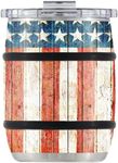 ORCA Double Barrel 24oz | Temperature Insulated, Stainless Steel Tumbler with a Classy Wood Grain Print, for Whiskey, Beer, Coffee or Whatever You're Having — Vintage Flag