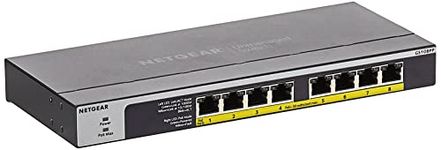 NETGEAR 8-Port Gigabit Ethernet Unmanaged PoE Switch (GS108PP) - with 8 x PoE+ @ 123W Upgradeable, Desktop/Rackmount