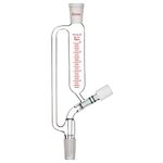 stonylab Graduated Pressure Equalizing Addition Funnel, Borosilicate Glass Dropping Funnel with 24/40 Joint and High Vacuum Valve for Laboratory Glass Additional Funnel, 50 ml