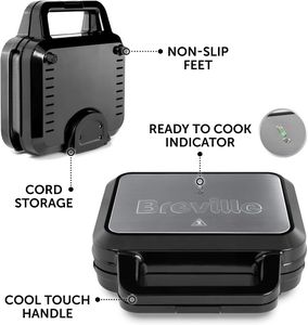 Breville 3-in-1 Snack Maker – Sandwich, Waffle & Panini Press