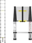 Telescoping Ladder12.5ft,One Button Retraction Extension Step Ladder,Aluminum Collapsible Extension Ladders w/Non-Slip Feet&Slow Down Design,Compact Telescopic Ladder for Home RV Loft
