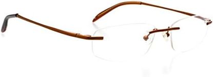 Hit Notion Optical Eyewear - Modified Oval Shape, Metal Full Rim Frame - for Women or Men Prescription Eyeglasses RX, Cocoa